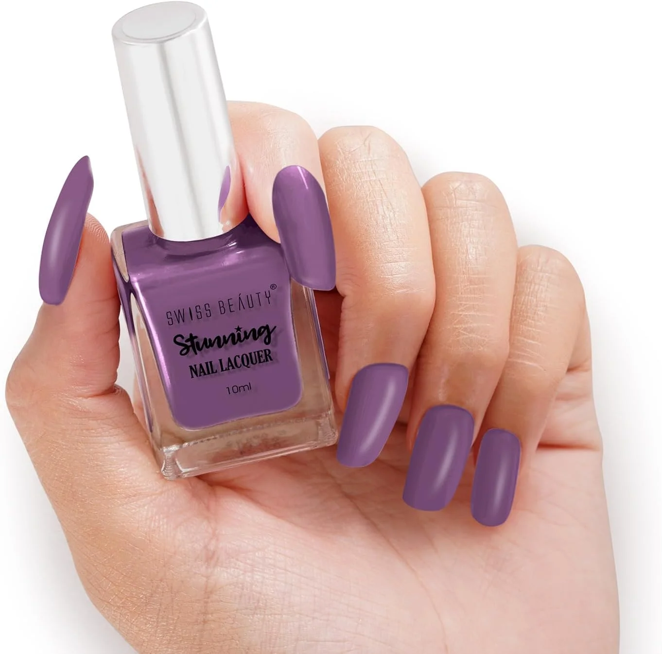 لاک ناخن خیره کننده Swiss Beauty، شماره رنگ - 46، هدیه بنفش | 10 میلی لیتر
