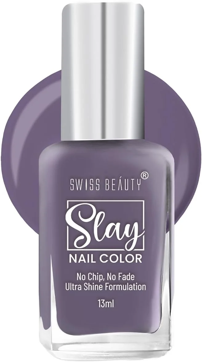لاک ناخن سوئیس بیوتی اسلی | پوشش براق، لاک بادوام | مقاوم در برابر لب پر شدن، لاک خشک شونده سریع | رنگ- انگور، 25 میلی لیتر