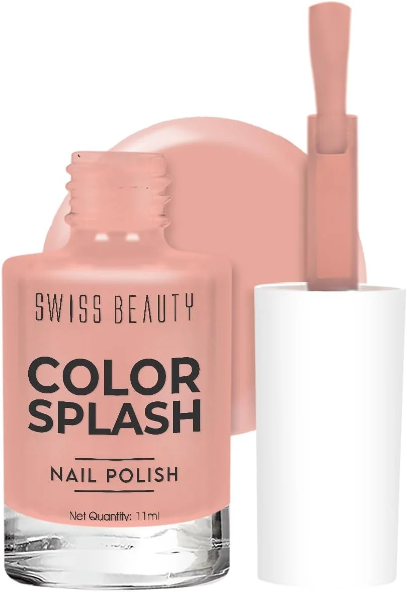 لاک ناخن کالر اسپلش Swiss Beauty با روکش ژل براق | مقاوم در برابر لب پر شدن، خشک شدن سریع، رنگ ناخن ماندگار | رنگ- 02، 15 میلی لیتر