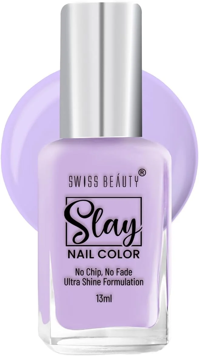 لاک ناخن سوییس بیوتی اسلی | پوشش براق، لاک ناخن ماندگار | مقاوم در برابر لب پر شدن، لاک سریع خشک شونده | رنگ: یاسی روشن، 25 میلی لیتر