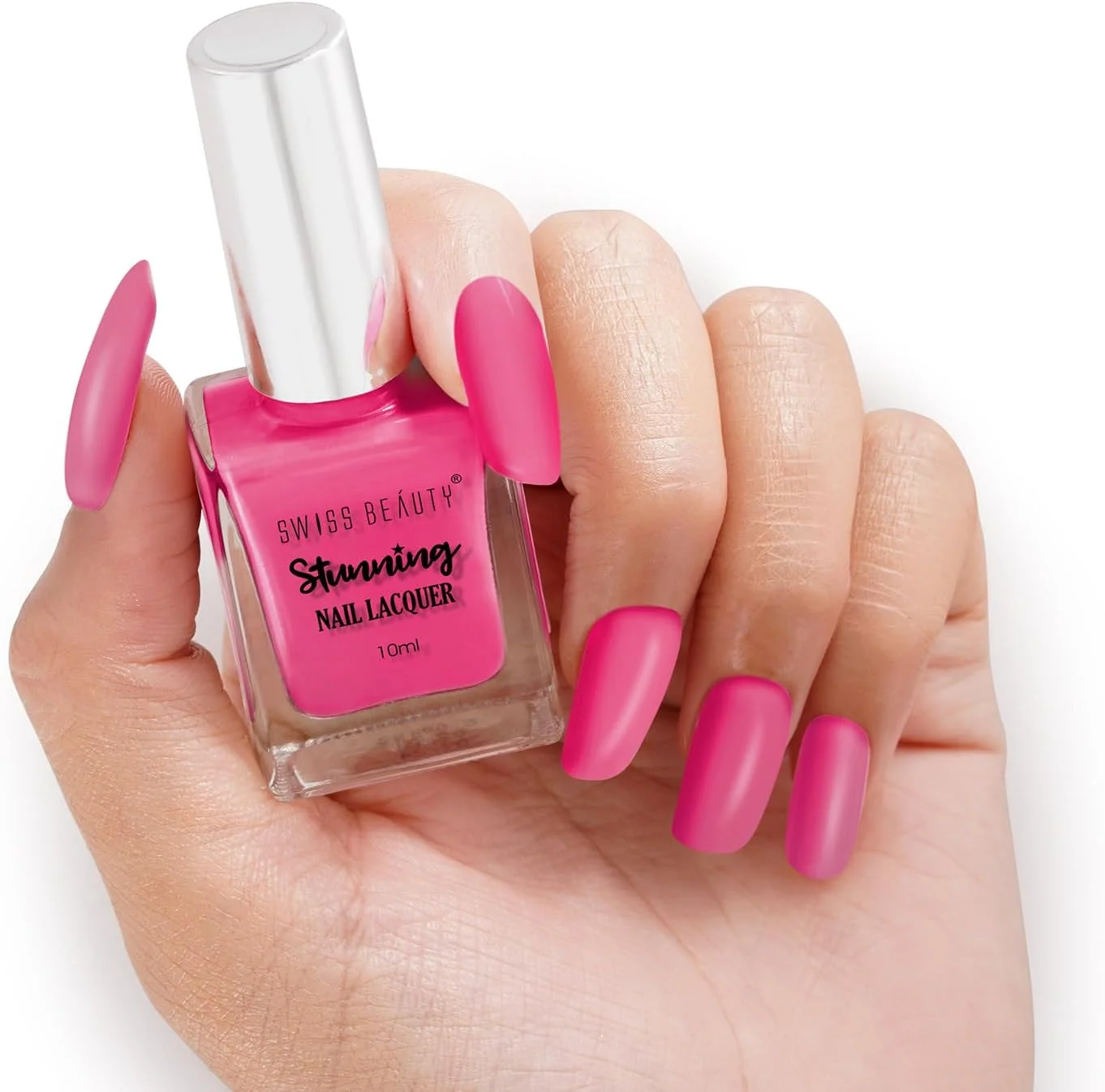 لاک ناخن خیره کننده Swiss Beauty | مقاوم در برابر لب پر شدن، لاک ناخن با خشک شدن سریع | رنگدانه غنی با براقیت بالا | رنگ - گلبرگ رز، 12 گرم