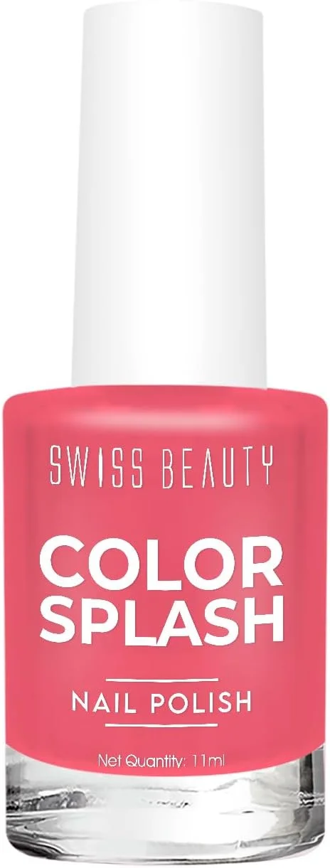 لاک ناخن کالر اسپلش Swiss Beauty با روکش ژلی براق | بدون ترک خوردگی، خشک شدن سریع، رنگ لاک بادوام | رنگ- 07، 15 میلی لیتر