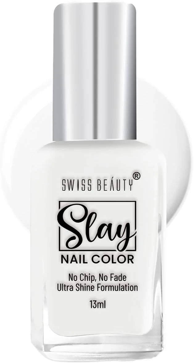لاک ناخن سوییس بیوتی مدل Slay، فرمولاسیون براق، ماندگاری طولانی، ۱۳ میلی لیتر، رنگ - سفید مات