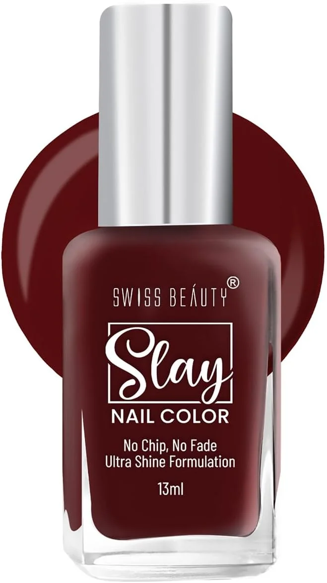 لاک ناخن براق سوییس بیوتی | رنگ بادوام و براق | مقاوم در برابر لب پر شدن، لاک خشک شونده سریع | رنگ: شکوفه مارون، 25 میلی لیتر