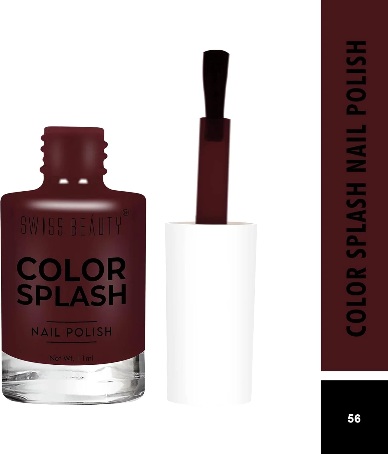 لاک ناخن سوییس بیوتی کالر اسپلش با روکش ژلی براق | بدون لب پر شدن، خشک شدن سریع، رنگ لاک ماندگار | شماره 56، 15 میلی لیتر