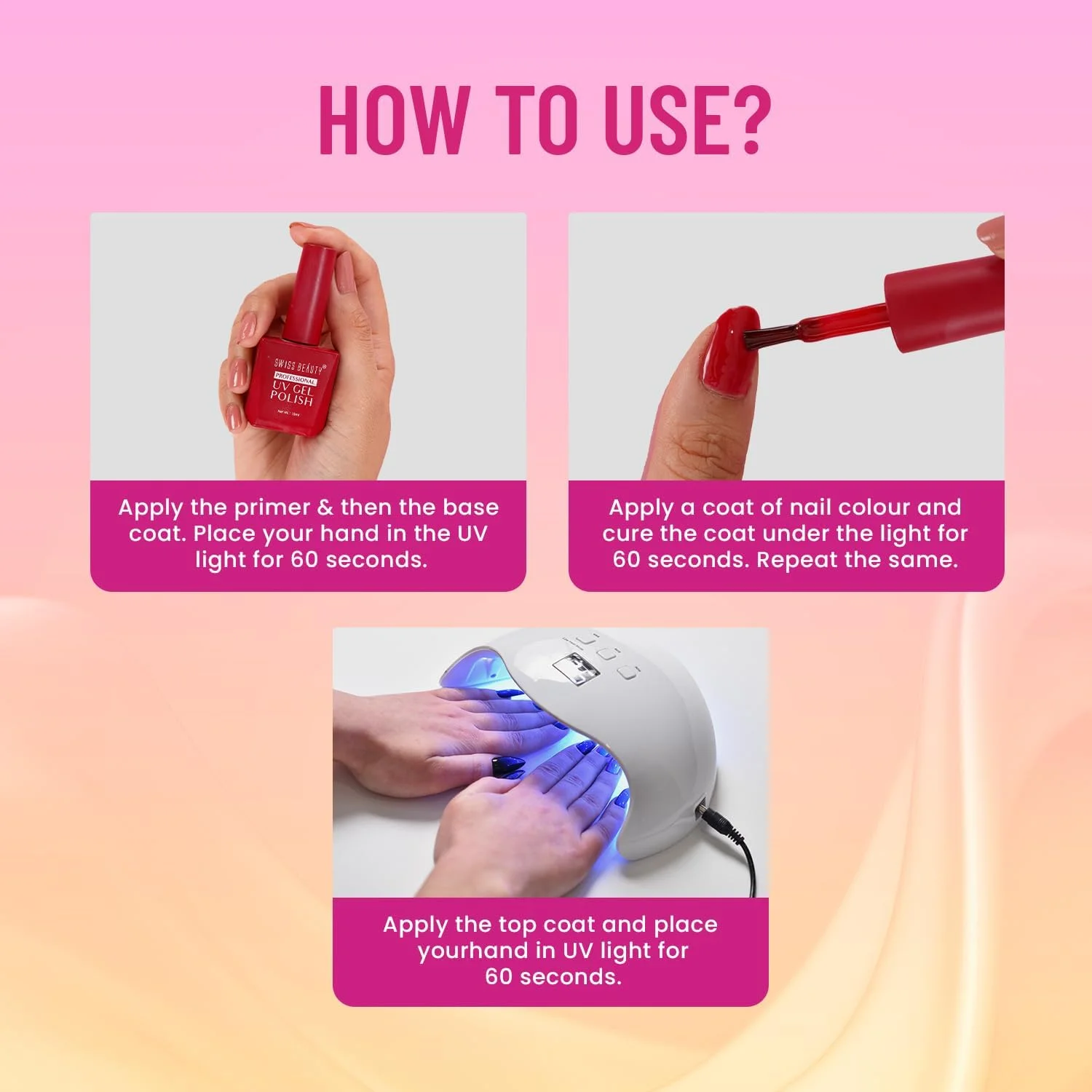 لاک ژل ناخن حرفه ای یو وی سوییس بیوتی، ماندگاری تا 21 روز، پوشش فوق العاده براق، بدون لب پر شدن، بدون لک شدن، لاک ناخن با خشک شدن سریع، رنگ -01، 15 میلی لیتر