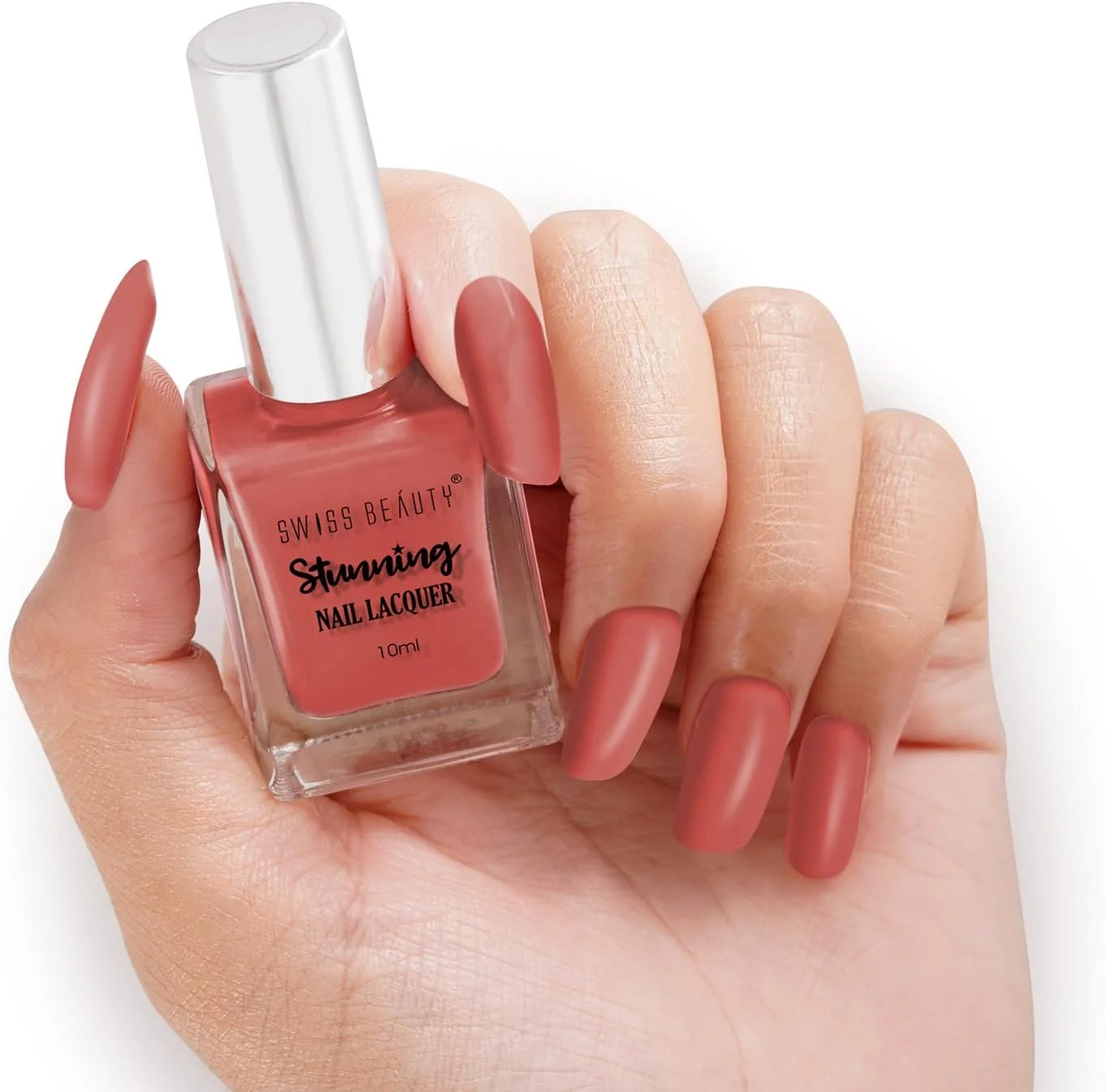 لاک ناخن خیره کننده Swiss Beauty | مقاوم در برابر لب پر شدن، لاک ناخن با خشک شدن سریع | رنگدانه غنی با لاک ناخن براق | رنگ - Munich Mulberry، 10 گرم