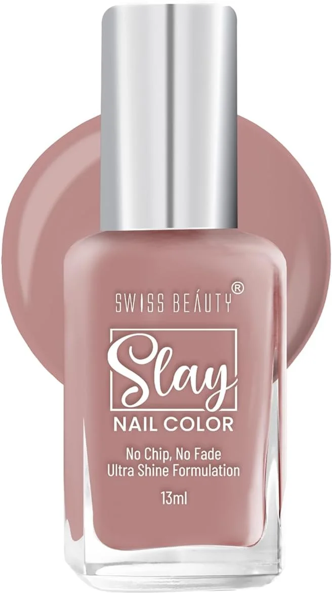 لاک ناخن سوئیس بیوتی اسلی | روکش براق، لاک ناخن ماندگار | مقاوم در برابر لب پر شدن، لاک سریع خشک شونده | رنگ- قهوه ای برهنه، 13 میلی لیتر