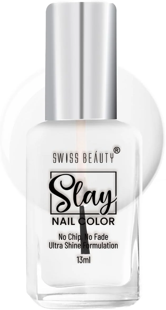 لاک ناخن سوییس بیوتی اسلی | پوشش براق، لاک ناخن ماندگار | مقاوم در برابر لب پر شدن، لاک سریع خشک شونده | رنگ - تاپ کت، 25 میلی لیتر