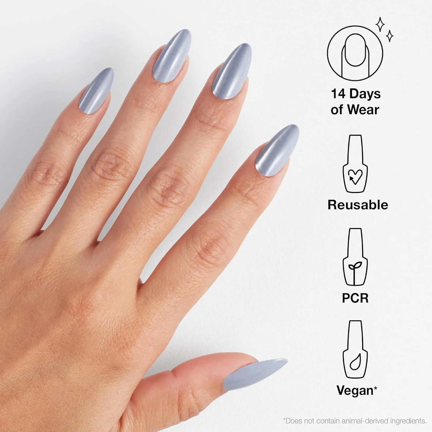 ناخن مصنوعی چسبی OPI xPRESS-ON Trailglazer - مخملی آبی، بلند و بادامی شکل - به همراه چسب ناخن - بادوام، قابل استفاده مجدد و بدون آسیب