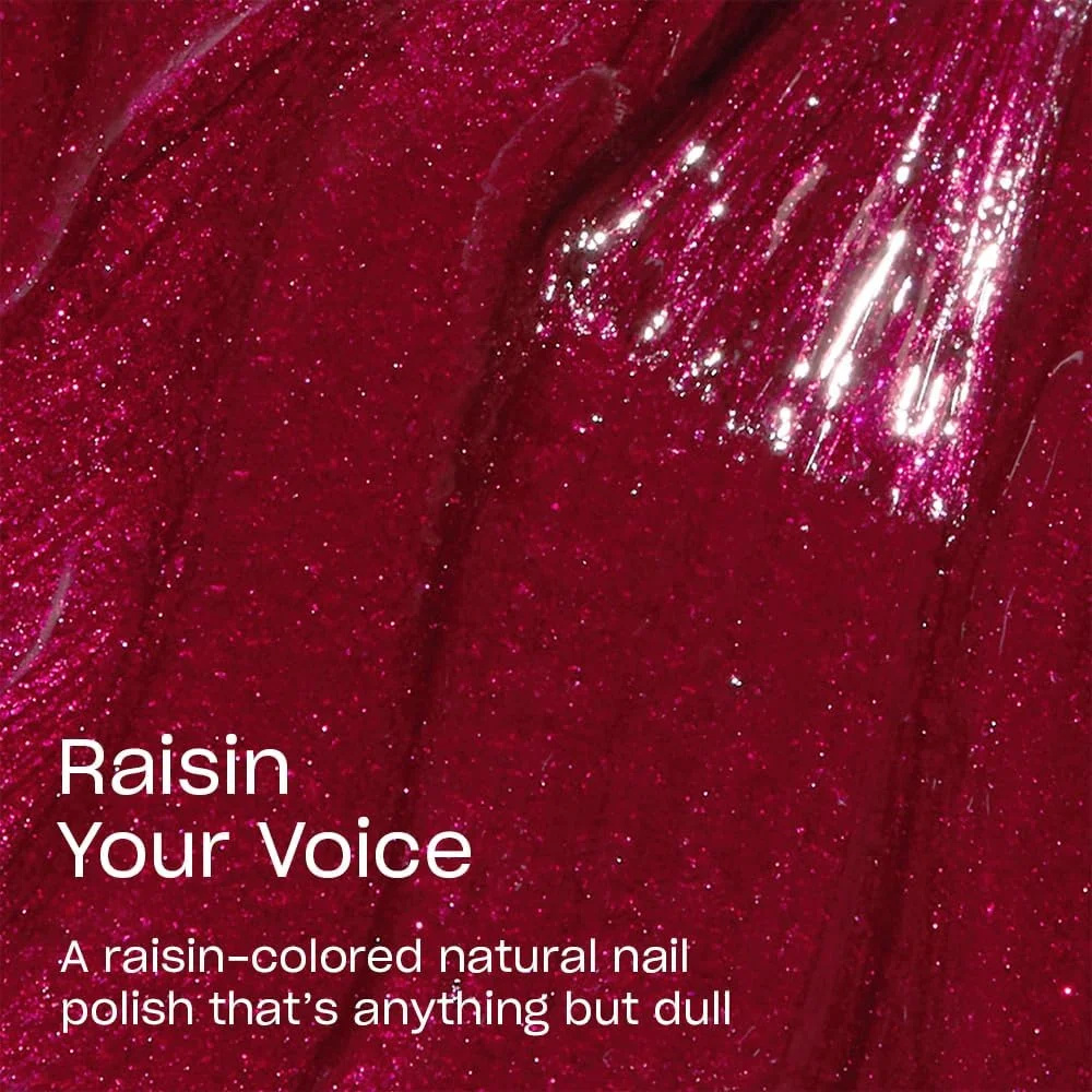 لاک ناخن او پی آی Nature Strong، ماندگاری 7 روزه، درخشش بالا، وگان با مواد طبیعی، رنگ Raisin Your Voice، قرمز براق، 15 میلی لیتر