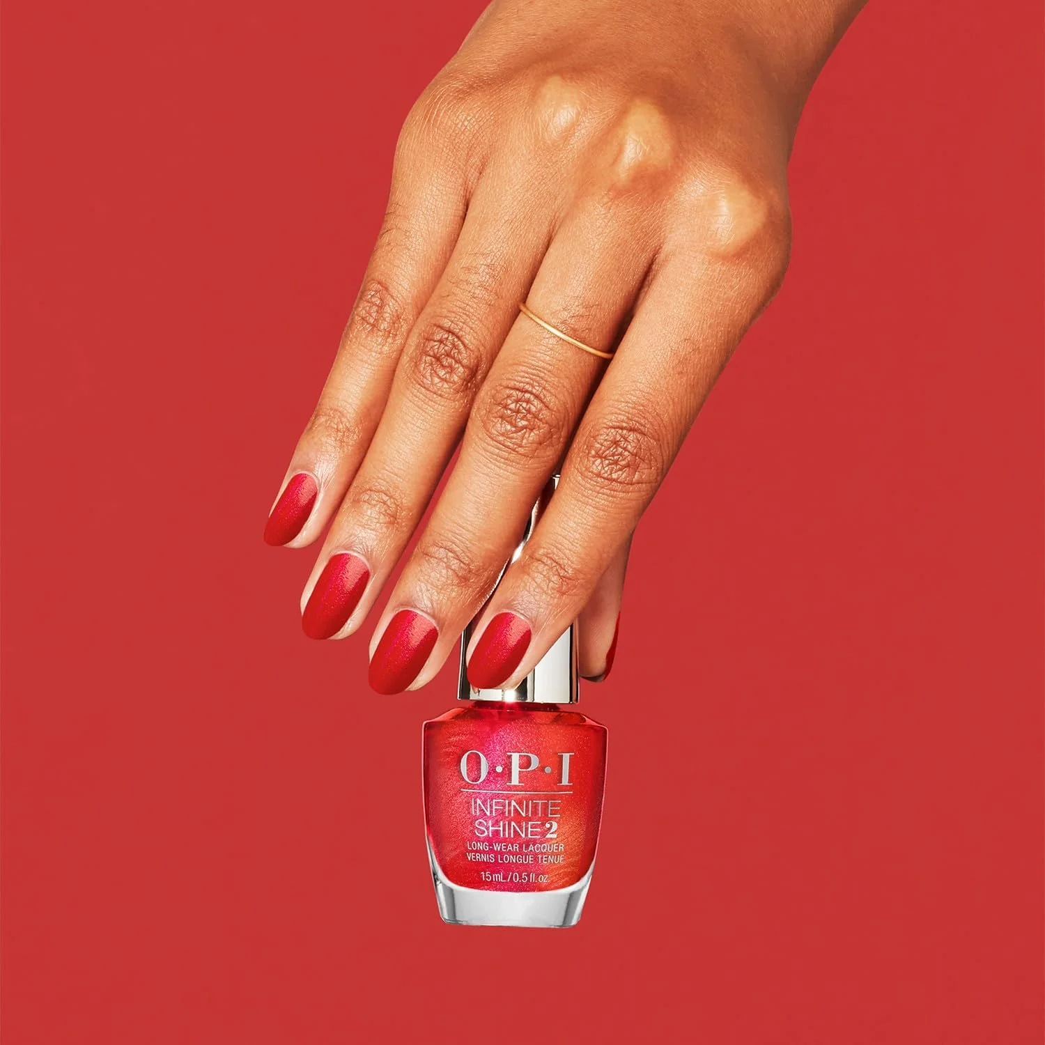 لاک ناخن قرمز زنده OPI مدل IS-HEART AND CON-SOUL حجم 15 میلی لیتر، ISLD55