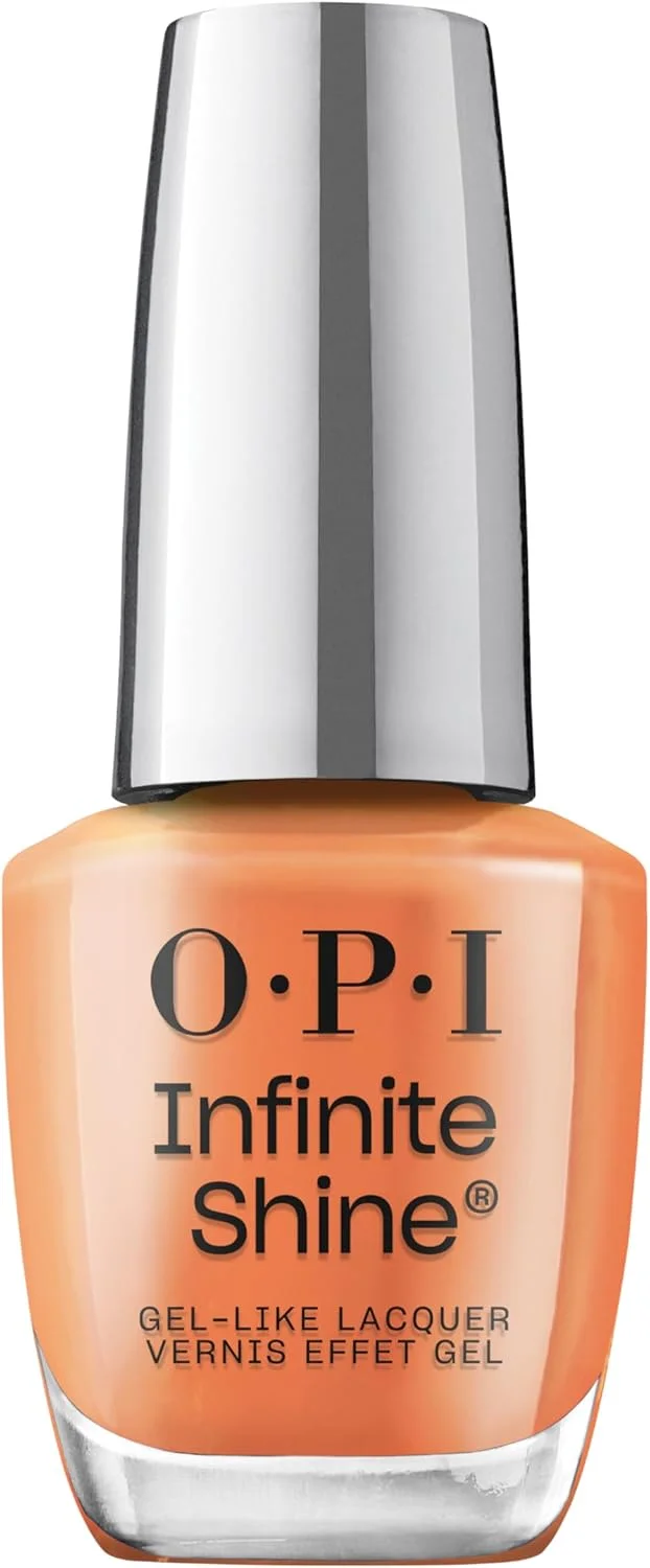 لاک ناخن OPI Infinite Shine، لاک بادوام، لاک ناخن ژل مانند با ماندگاری تا 11 روز و درخشش بالا، فرمول وگان، پاک کردن آسان، مقاوم در برابر خراش | Bright on Top of It، نارنجی، 15 میلی لیتر