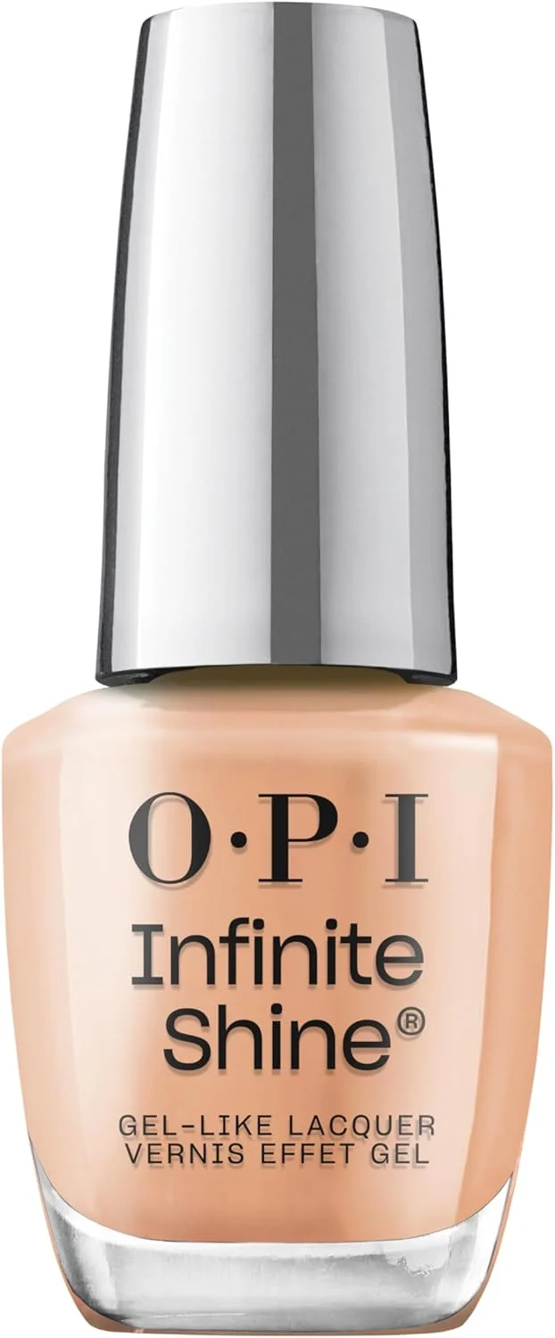 لاک ناخن OPI Infinite Shine، لاک بادوام، لاک ناخن ژل مانند با ماندگاری تا 11 روز و درخشش بالا، فرمول وگان، پاک کردن آسان، مقاوم در برابر خراش، Over-slay your Welcome، خنثی برهنه، 15 میلی لیتر
