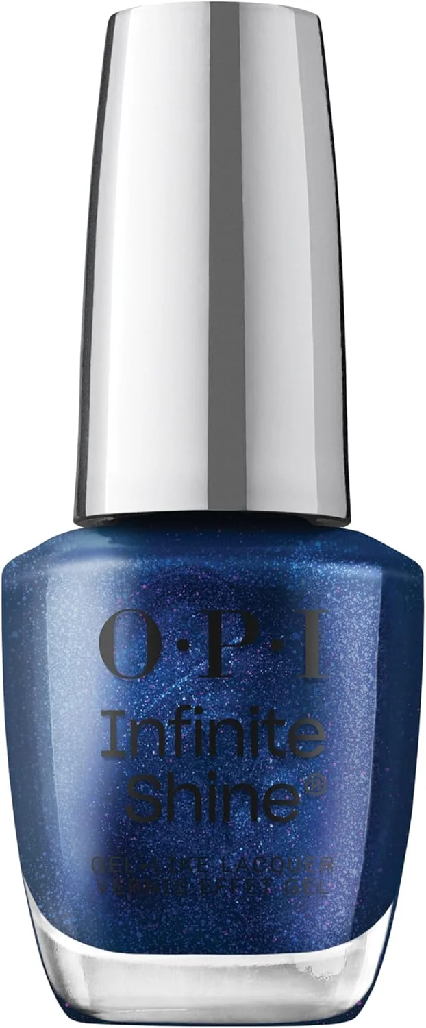 لاک ناخن OPI Infinite Shine، لاک بادوام، لاک ناخن ژل مانند با ماندگاری تا 11 روز و درخشش بالا، فرمول وگان، پاک کردن آسان، مقاوم در برابر خراش | Awe Night Long، آبی، 15 میلی لیتر