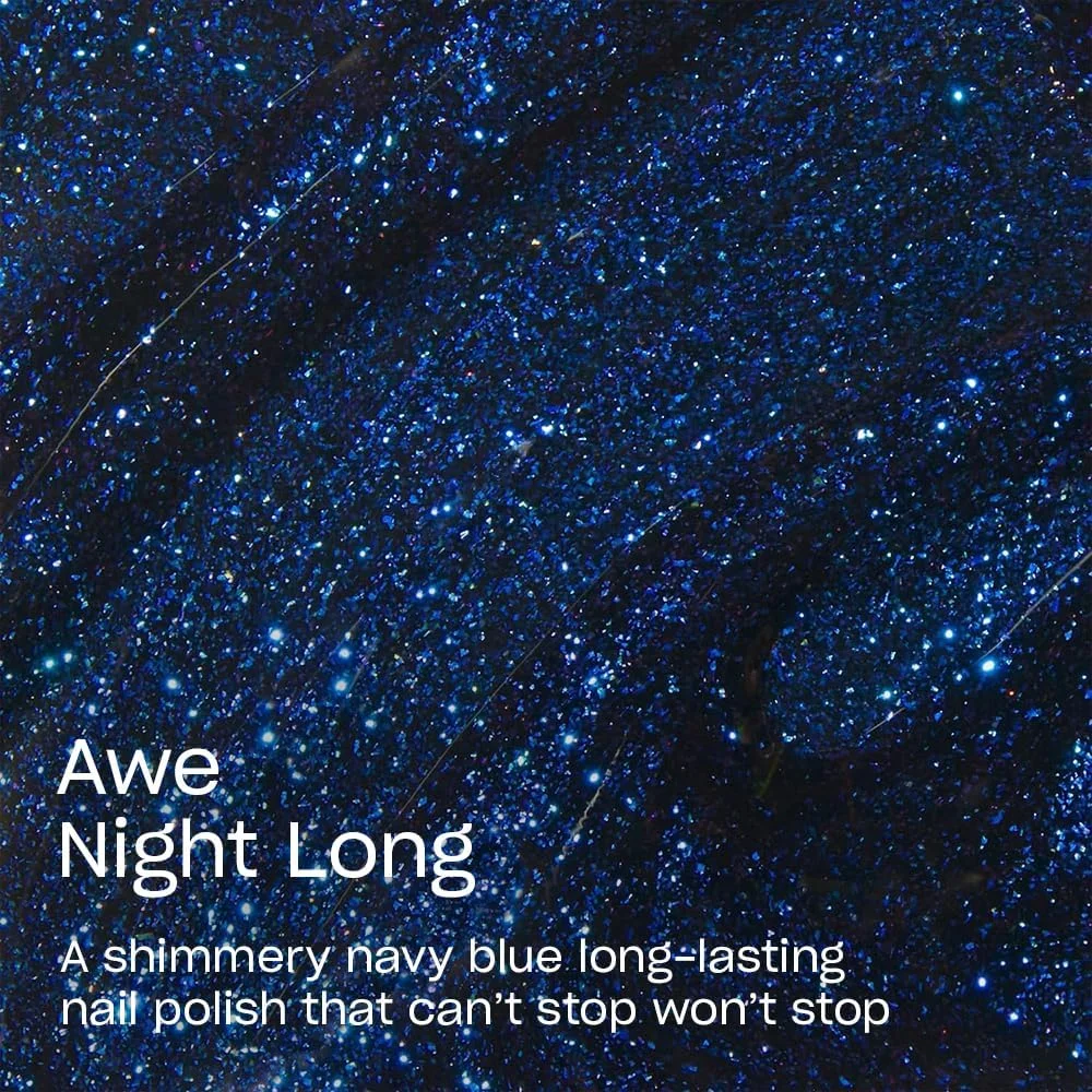 لاک ناخن OPI Infinite Shine، لاک بادوام، لاک ناخن ژل مانند با ماندگاری تا 11 روز و درخشش بالا، فرمول وگان، پاک کردن آسان، مقاوم در برابر خراش | Awe Night Long، آبی، 15 میلی لیتر