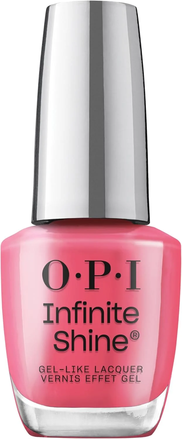 لاک ناخن OPI Infinite Shine، لاک بادوام، لاک ناخن ژل مانند با ماندگاری تا 11 روز و درخشش بالا، فرمول وگان، پاک کردن آسان، مقاوم در برابر خراش | توت فرنگی مارگاریتا، صورتی، 15 میلی لیتر