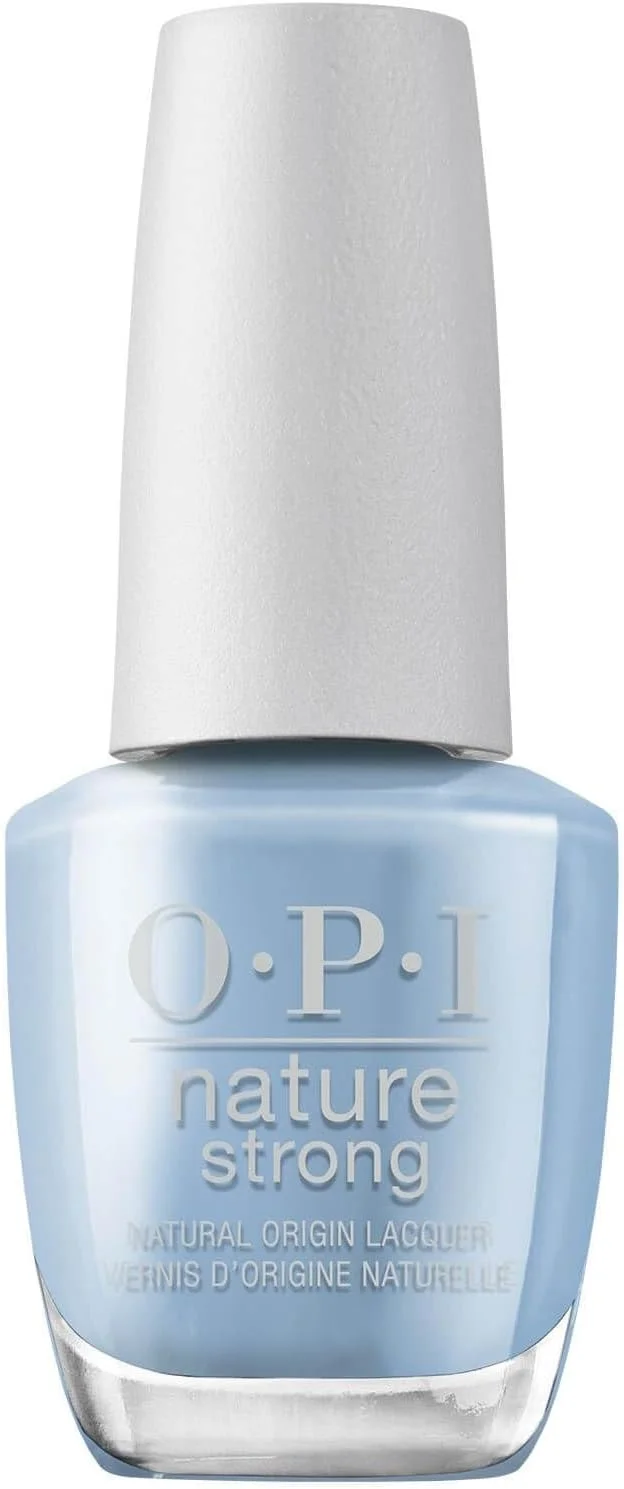 لاک ناخن OPI Nature Strong، ماندگاری 7 روزه، درخشش بالا، وگان با مواد طبیعی، Big Bluetiful Planet، آبی، 15 میلی لیتر