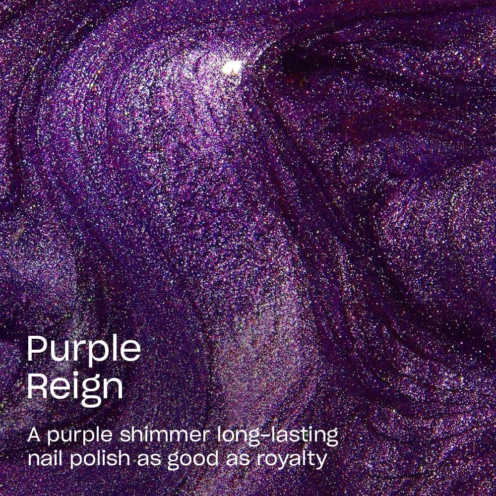 لاک ناخن OPI Infinite Shine، لاک بادوام، لاک ناخن ژل مانند با ماندگاری تا 11 روز و درخشش بالا، فرمول وگان، پاک کردن آسان، مقاوم در برابر خراش، Purple Reign، Purple Shimmer، 15ml