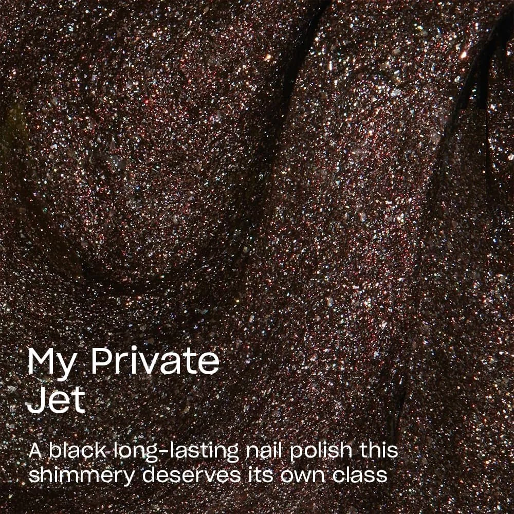 لاک ناخن OPI Infinite Shine، لاک بادوام، لاک ناخن ژل مانند با ماندگاری تا 11 روز و درخشش بالا، فرمول وگان، پاک کردن آسان، مقاوم در برابر خراش | My Private Jet، مشکی براق، 15 میلی لیتر