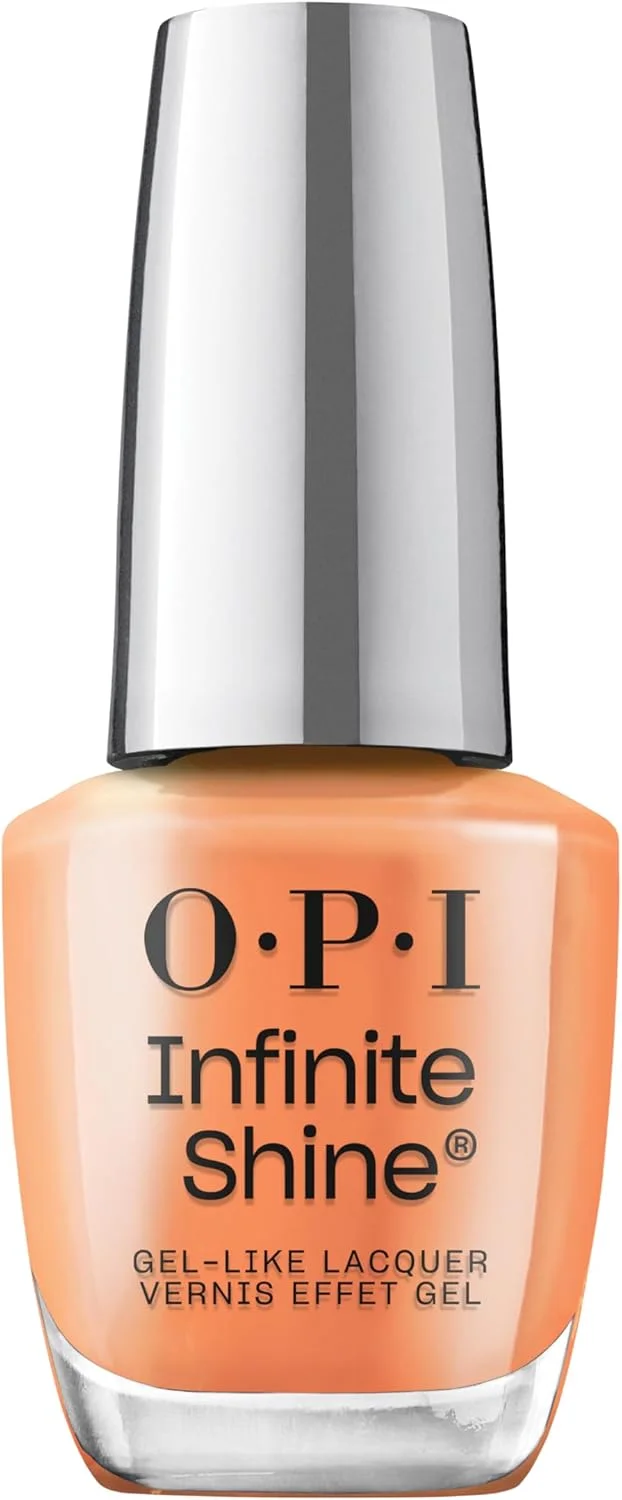 لاک ناخن OPI Infinite Shine، لاک بادوام، لاک ناخن ژل مانند با ماندگاری تا 11 روز و درخشش بالا، فرمول وگان، پاک کردن آسان، مقاوم در برابر خراش | Always within Peach, Orange، 15 میلی لیتر