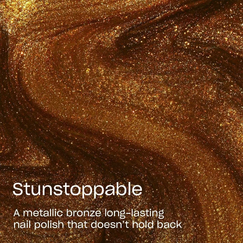 لاک ناخن OPI Infinite Shine، لاک بادوام، لاک ناخن ژل مانند با ماندگاری تا 11 روز و درخشش بالا، فرمول وگان، پاک شوندگی آسان، مقاوم در برابر خراش | Stunstoppable، طلایی متالیک، 15 میلی لیتر