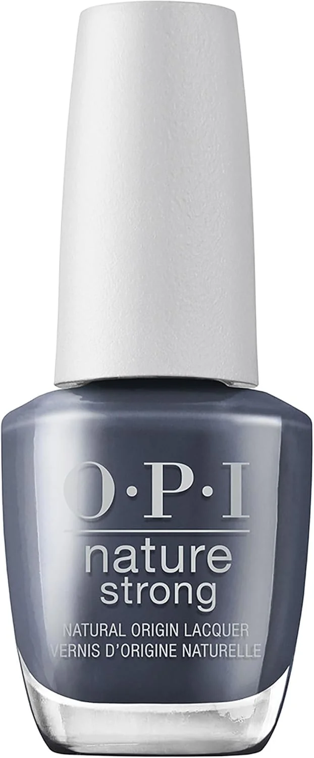لاک ناخن OPI Nature Strong، ماندگاری 7 روزه، درخشش بالا، وگان با مواد طبیعی، Force of Nailture، آبی-خاکستری، 15 میلی لیتر