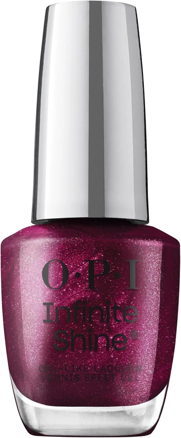 لاک ناخن OPI Infinite Shine، لاک بادوام، لاک ناخن ژل مانند با ماندگاری تا 11 روز و درخشش بالا، فرمول وگان، پاک کردن آسان، مقاوم در برابر خراش، Vamp Champ، قرمز براق، 15 میلی لیتر