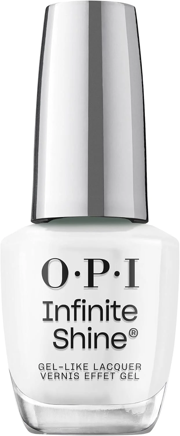 لاک ناخن OPI Infinite Shine، لاک بادوام، لاک ناخن ژل مانند با ماندگاری تا 11 روز و درخشش بالا، فرمول وگان، پاک شوندگی آسان، مقاوم در برابر خراش، Alpine Snow، سفید، 15 میلی لیتر