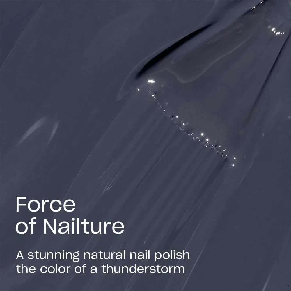 لاک ناخن OPI Nature Strong، ماندگاری 7 روزه، درخشش بالا، وگان با مواد طبیعی، Force of Nailture، آبی-خاکستری، 15 میلی لیتر