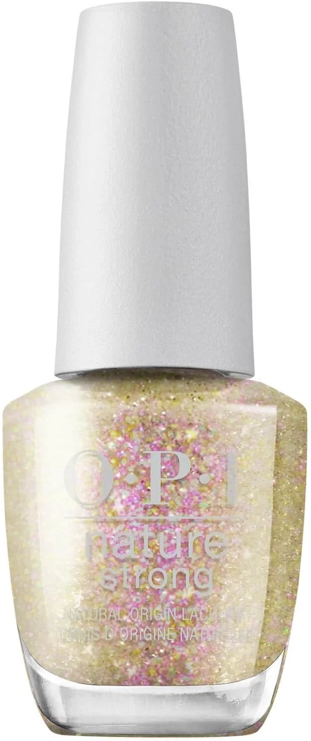 لاک ناخن اُ پی آی Nature Strong، ماندگاری 7 روزه، درخشش بالا، وگان با مواد طبیعی، Mind-full of Glitter، اکلیل طلایی، 15 میلی لیتر