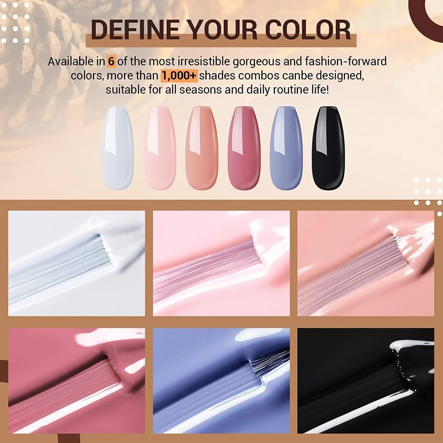 ست لاک ژل مدلونز با دستگاه UV - شامل لاک پایه، لاک رویه، دستگاه خشک کن ناخن 6 وات، ست قابل حمل و 6 رنگ کلاسیک