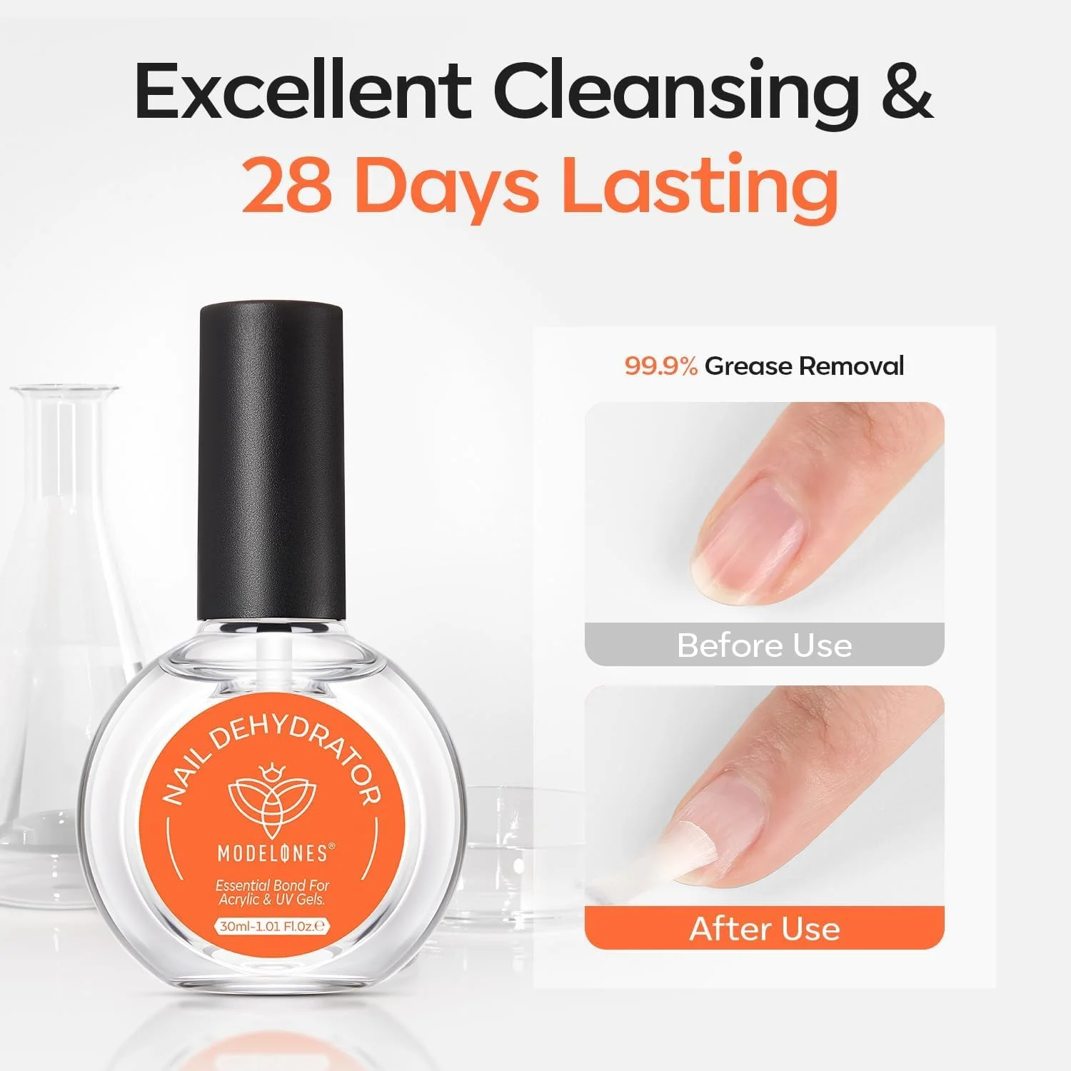 محلول خشک کننده ناخن مدلونز، 30 میلی لیتر، آماده ساز ناخن برای لاک ژل و اکریلیک، فاقد اسید، آماده سازی طبیعی برای لوازم اکریلیک