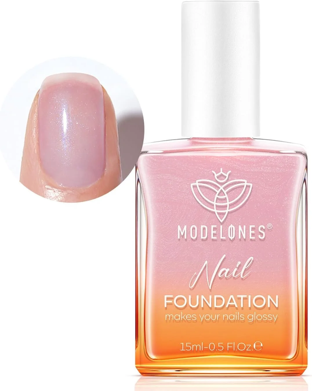 پایه تقویت کننده ناخن مدلونز، 15 میلی لیتر، پولیش پایه کانسیلر طبیعی صورتی درخشان، پولیش خشک شونده با هوا برای رشد ناخن، ماسک پوشاننده نواقص ناخن، هدیه برای خانم ها