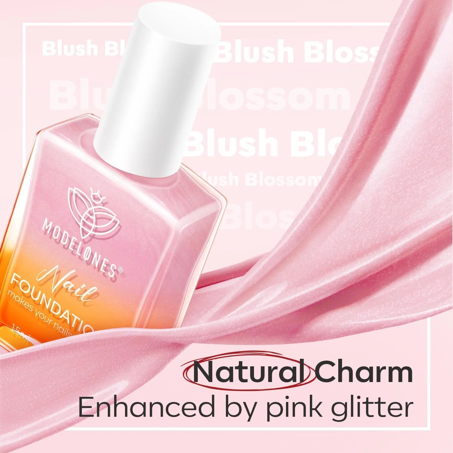 پایه تقویت کننده ناخن مدلونز، 15 میلی لیتر، پولیش پایه کانسیلر طبیعی صورتی درخشان، پولیش خشک شونده با هوا برای رشد ناخن، ماسک پوشاننده نواقص ناخن، هدیه برای خانم ها