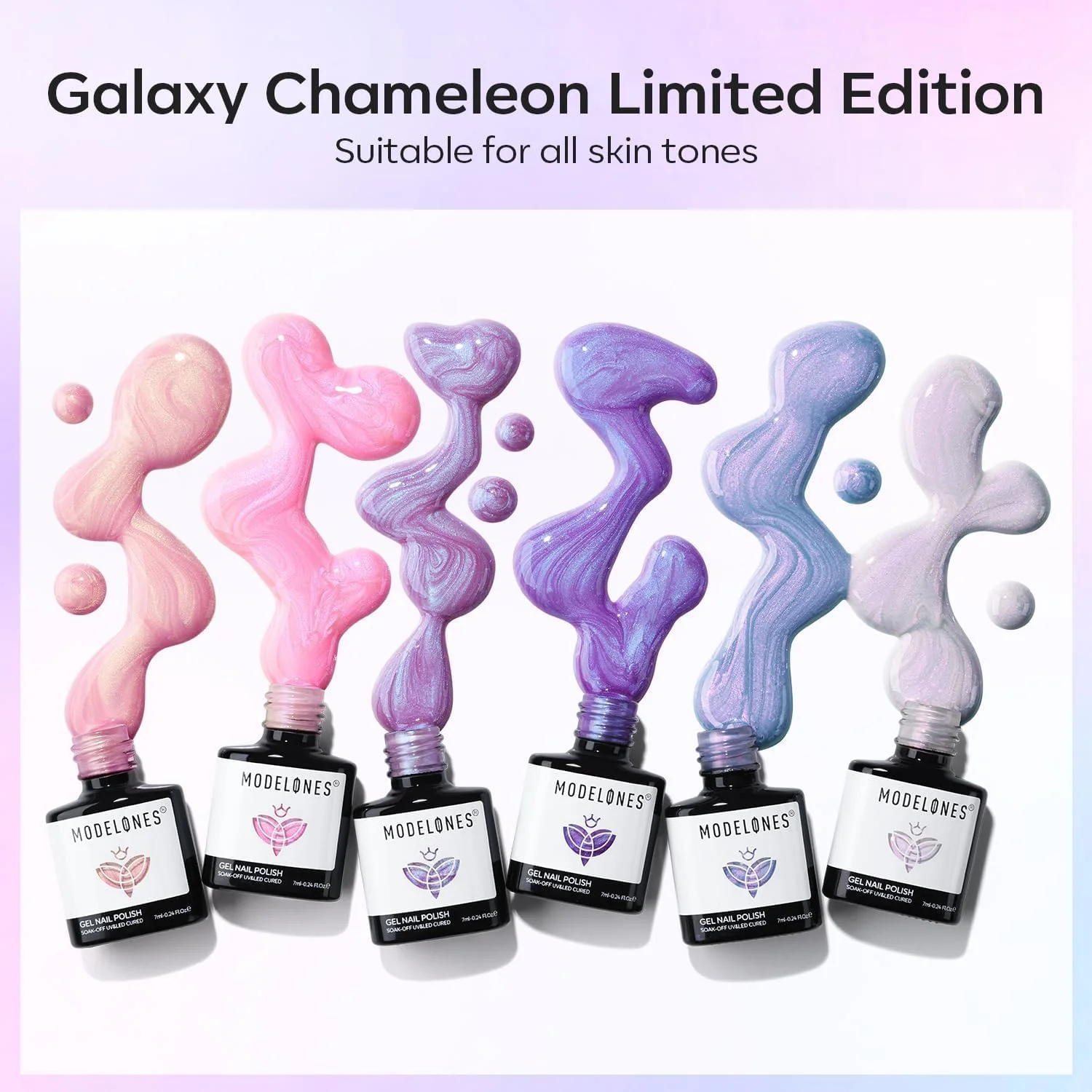 لاک ژل ناخن مدلونز، 6 رنگ براق مرواریدی سفید صورتی بنفش پری دریایی، لاک ژل اکلیلی طراحی ناخن، خیساندن LED، اثر صدف تابستانی، هدیه مانیکور DIY با قلم نقطه گذاری