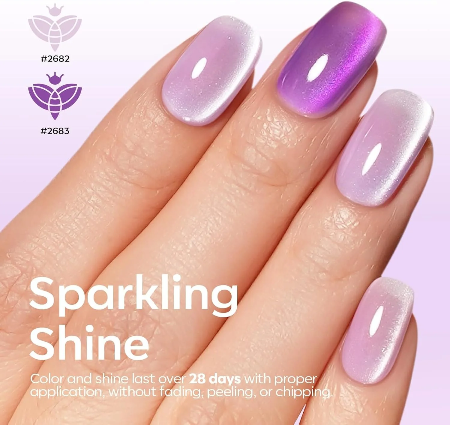 لاک ژل ناخن چشم گربه ای مدلونز، ست لاک ژل اکلیلی صورتی بنفش 6 رنگ با آهنربا، کیت لاک ناخن سری کهکشانی درخشان، مناسب مانیکور و طراحی ناخن در سالن و منزل