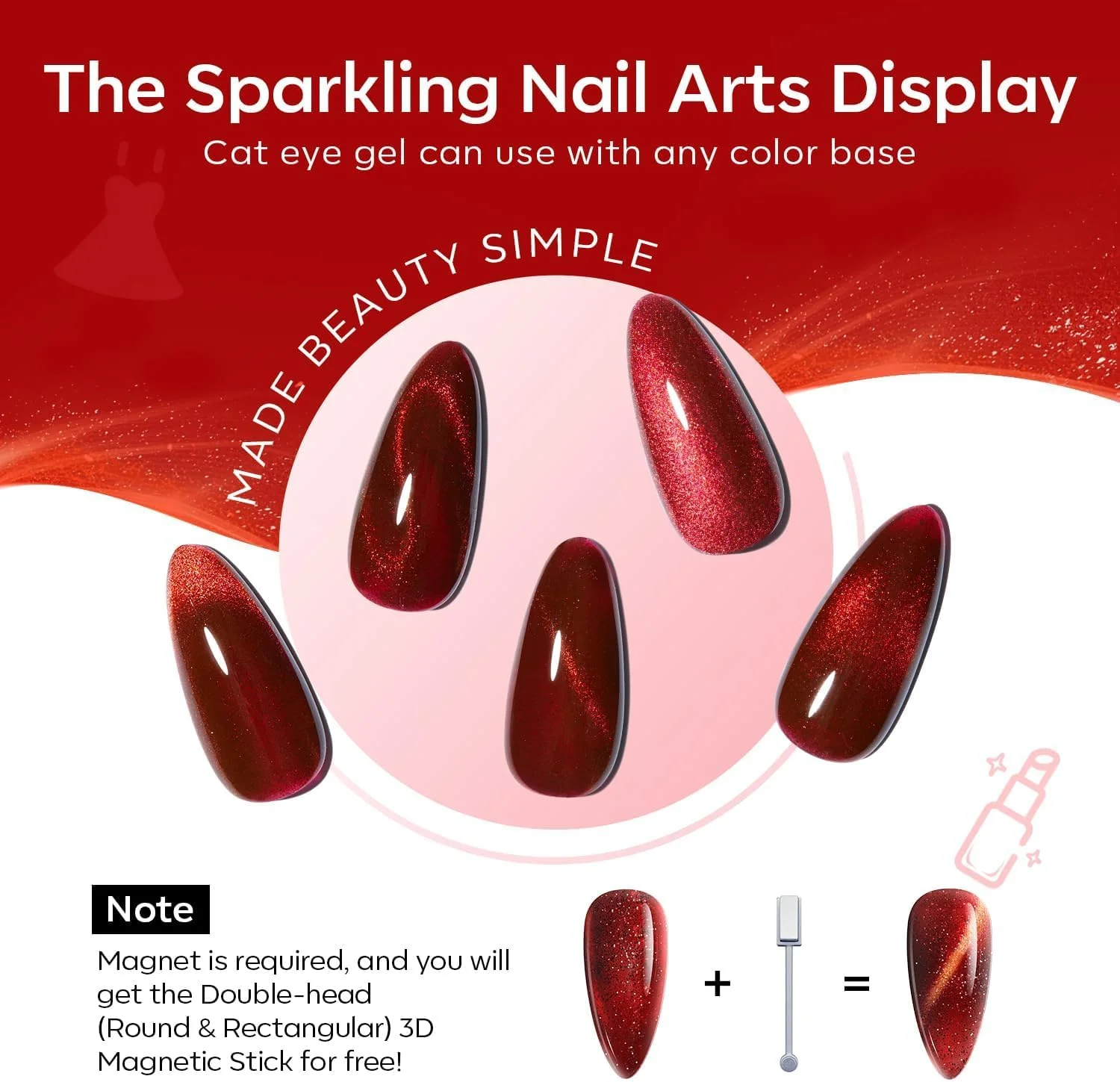 مجموعه لاک ژل قرمز مدلونز - مجموعه 6 رنگ روبی اسپارکس، لاک ژل اکلیلی محبوب، لاک ژل چشم گربه ای مغناطیسی، کیت لاک ژل قرمز شرابی اکلیلی، هنر طراحی ناخن DIY هدیه سالن برای دختران و زنان مجموعه لاک ژل قرمز مدلونز - مجموعه 6 رنگ روبی اسپارکس، لاک ژل اکلیلی محبوب، لاک ژل چشم گربه ای مغناطیسی، کیت لاک ژل قرمز شرابی اکلیلی، هنر طراحی ناخن DIY هدیه سالن برای دختران و زنان