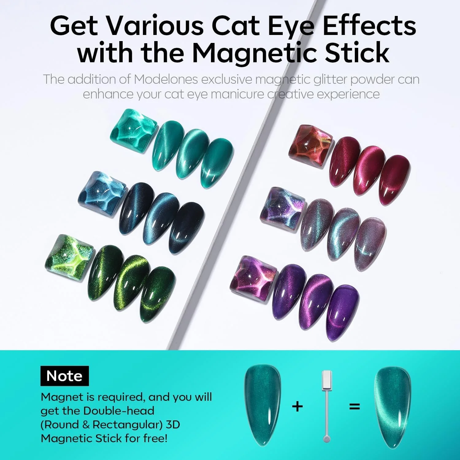 لاک ژل ناخن چشم گربه ای مدلونز، ست لاک ژل 6 رنگ اکلیلی قرمز سبز بنفش آبی با آهنربا، لاک ژل ناخن سری کهکشانی درخشان، کیت لاک ژل ناخن LED، مناسب برای مانیکور و طراحی ناخن در سالن و منزل، هدیه ای مناسب