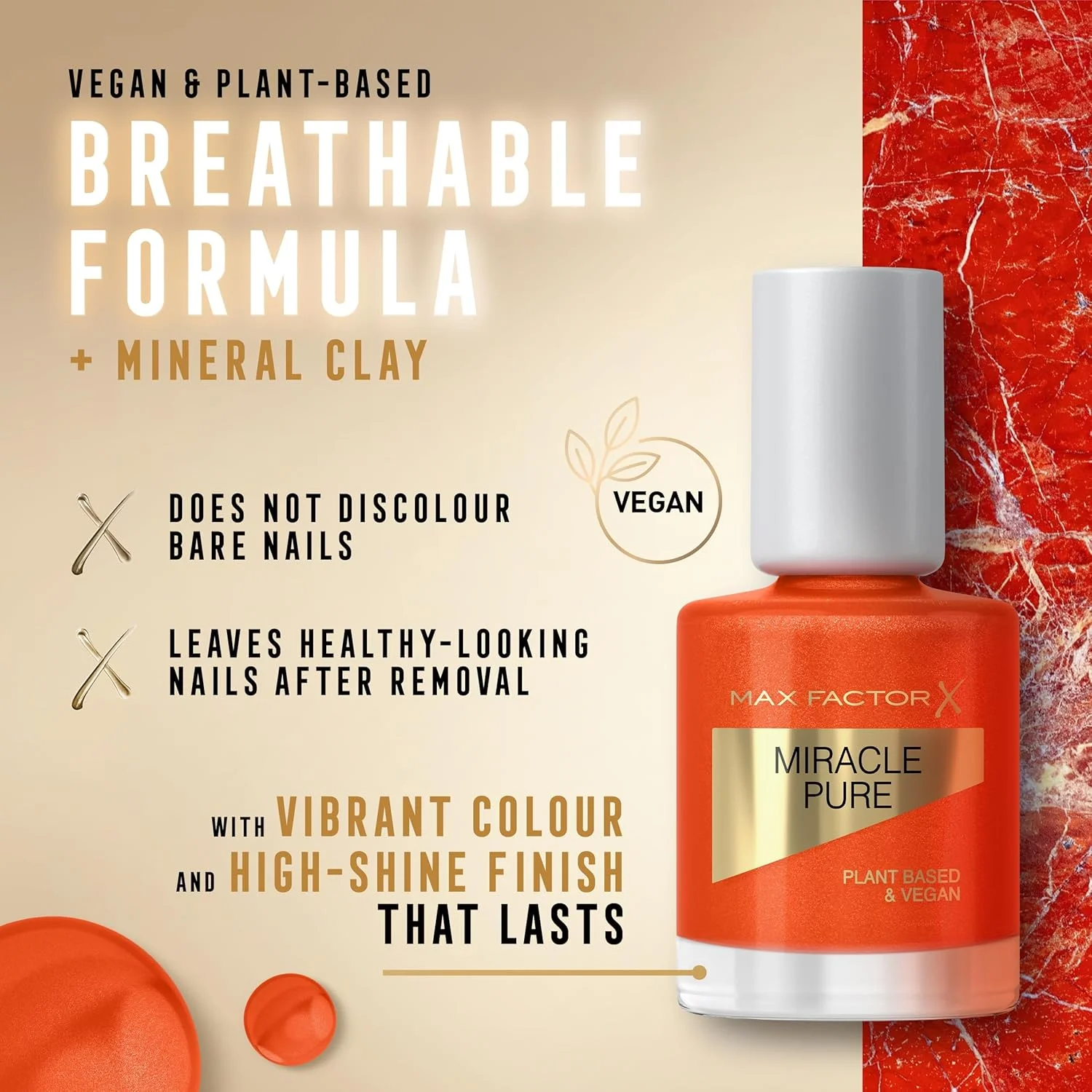 لاک ناخن خالص و معجزه آسای مکس فاکتور، Bold Jasper، مجموعه کریستال های شفابخش، فرمول گیاهی، وگان، درخشش بالا، خشک شدن بسیار سریع، ناخن هایی با ظاهر سالم، 12 میلی لیتر (0.4 اونس)