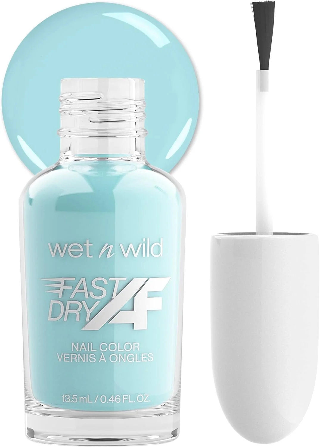 لاک ناخن خشک‌شونده سریع وت اند وایلد، رنگ آبی روشن پسته ای | خشک شدن سریع - 40 ثانیه | ماندگاری طولانی - 5 روز، براق