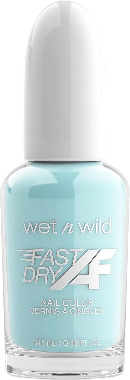 لاک ناخن خشک‌شونده سریع وت اند وایلد، رنگ آبی روشن پسته ای | خشک شدن سریع - 40 ثانیه | ماندگاری طولانی - 5 روز، براق