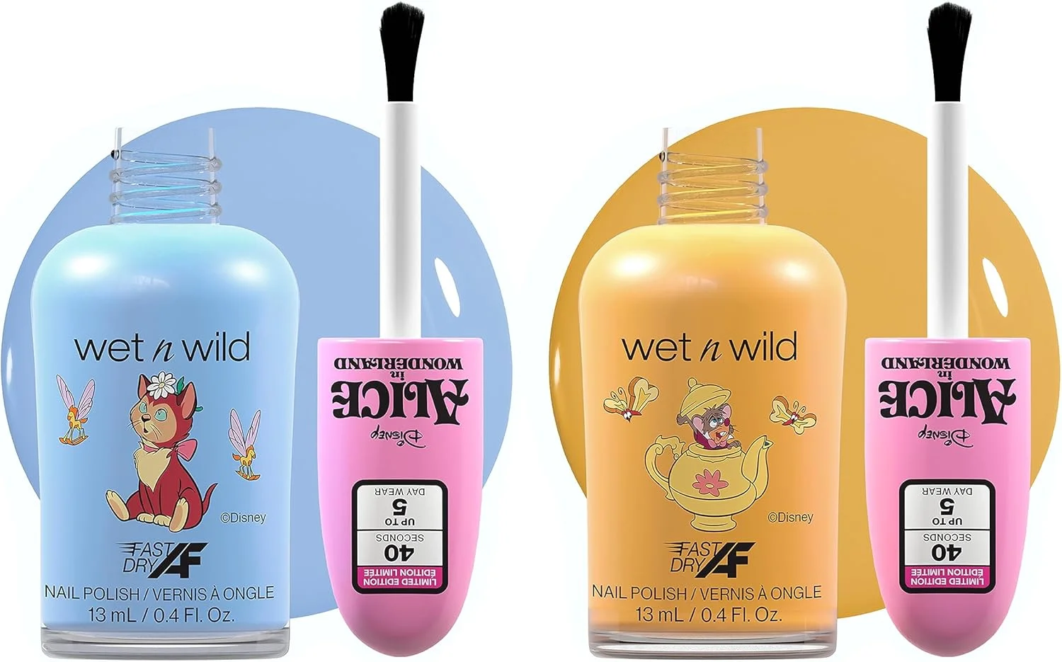 ست لاک ناخن دو تکه وت اند وایلد آلیس در سرزمین عجایب، با فرمول خشک شدن سریع و ماندگاری طولانی، پوشش براق تا 5 روز