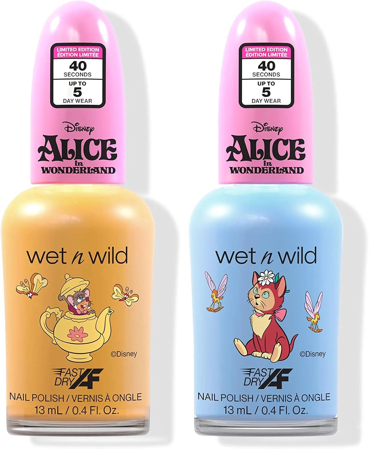 ست لاک ناخن دو تکه وت اند وایلد آلیس در سرزمین عجایب، با فرمول خشک شدن سریع و ماندگاری طولانی، پوشش براق تا 5 روز