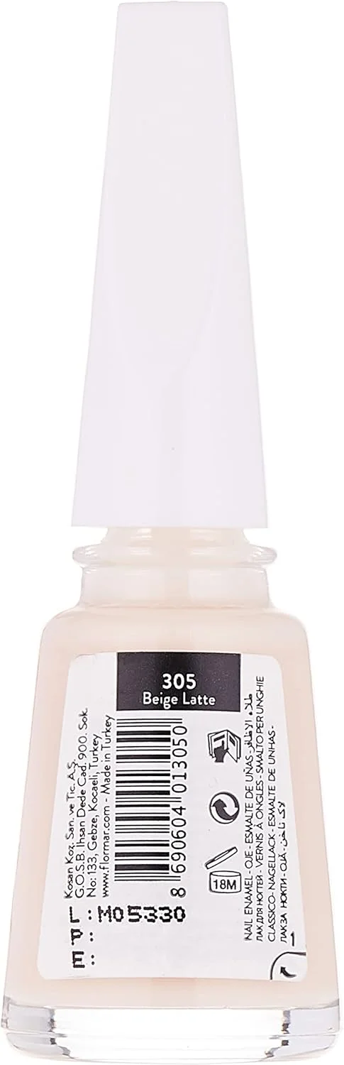 لاک ناخن فلورمار - 305 بژ لاته، 11 میل لاک ناخن فلورمار - 305 بژ لاته، 11 میل
