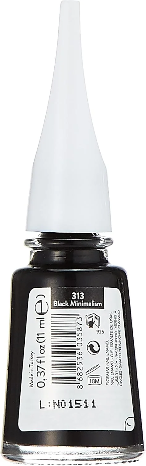 لاک ناخن کلاسیک فلورمار با فرمول جدید بهبود یافته و برس ضخیم تر - 313 مینیمالیسم مشکی