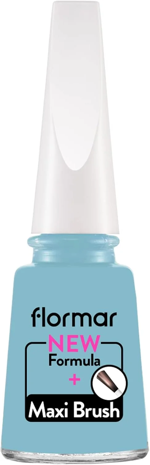 لاک ناخن کلاسیک فلورمار با فرمول جدید و برس ضخیم تر - 423 آبی آسمانی