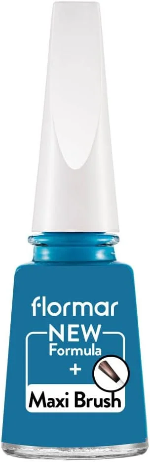 لاک ناخن کلاسیک فلورمار با فرمول جدید بهبود یافته و برس ضخیم تر - 450 آبی صنعتی