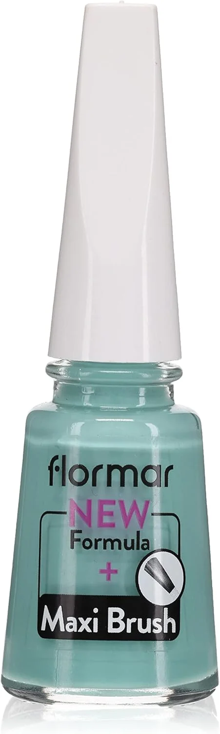لاک ناخن کلاسیک فلورمار با فرمول جدید بهبود یافته و برس ضخیم تر - 424 سبز مایل به آبی