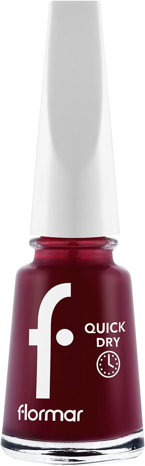 لاک ناخن خشک‌شونده سریع فلورمار QNE-22 مخمل قرمز جدید
